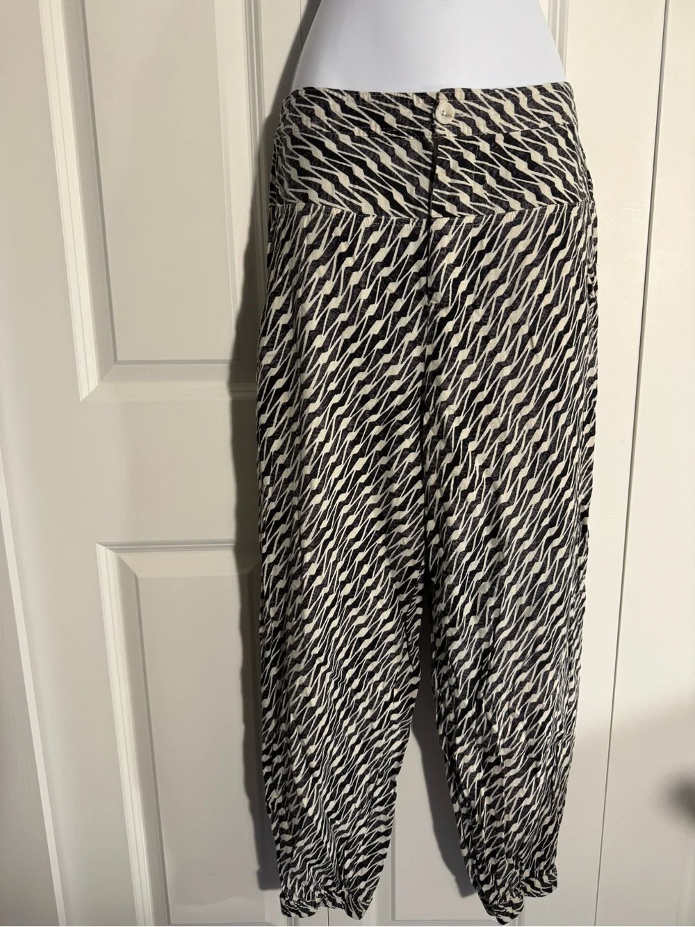 Anthropologie Black & White Printed Jogger Pants